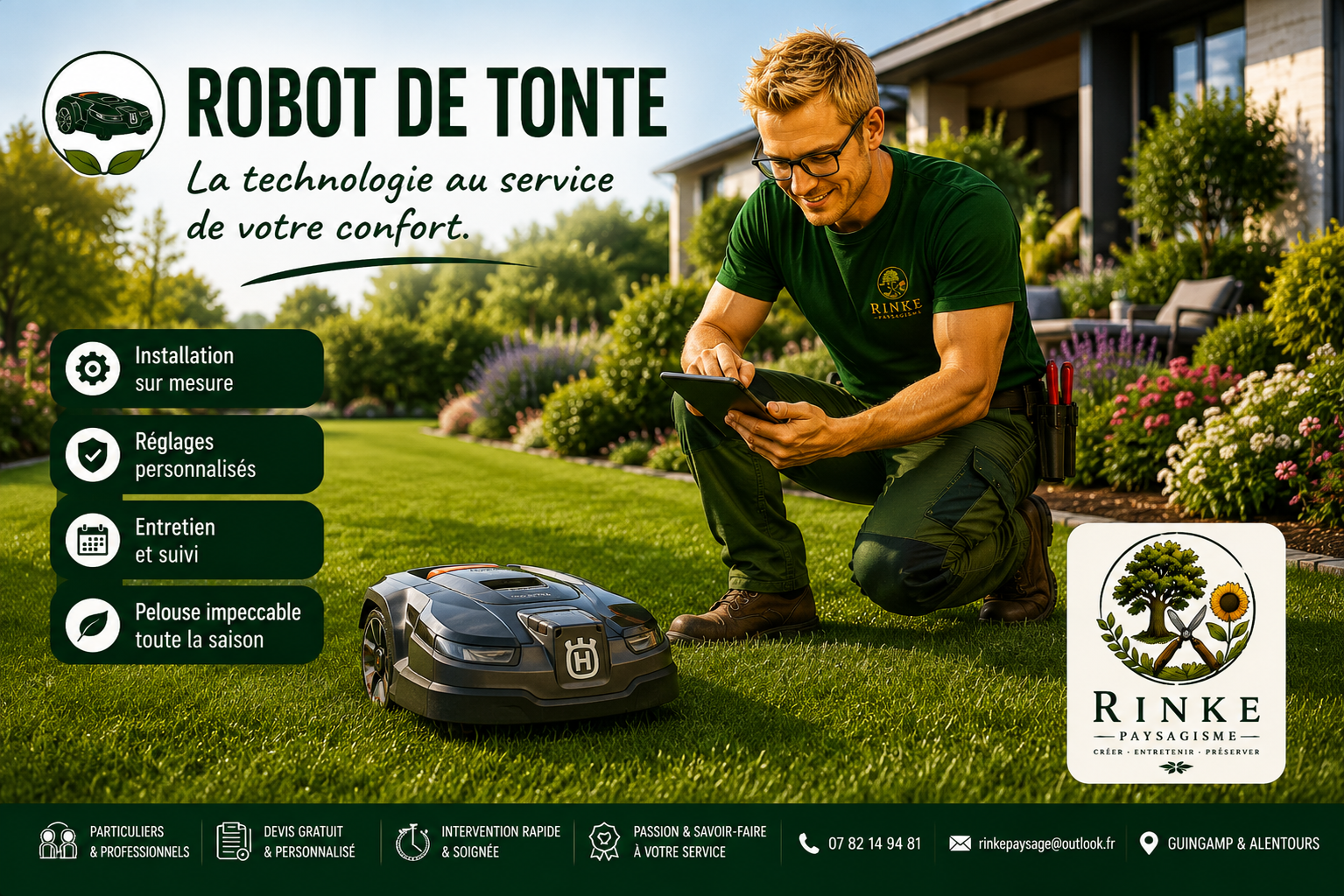 Installation de robot de tonte